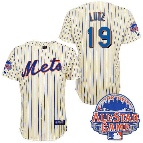 Zach Lutz #19 Youth Baseball Jersey-New York Mets Authentic All Star White MLB Jersey